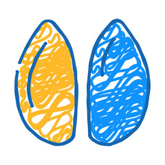 pig farmland animal hoof print doodle icon sketch vector. pig farmland animal hoof print sign. isolated symbol illustration