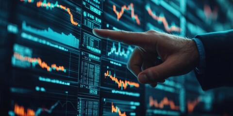 Fototapeta premium Investor studying stock market trends