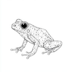 Naklejka premium Wireframe illustration of a frog in a minimalist style.