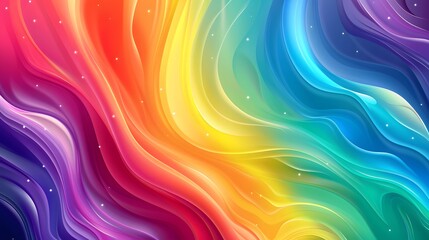 Abstract Rainbow Swirls Blurred Background