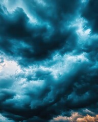 Obraz premium Dramatic Storm Cloudscape Dark Sky Thunderstorm Moody Weather