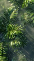 Fototapeta premium Tropical leaves floating in a pool of water