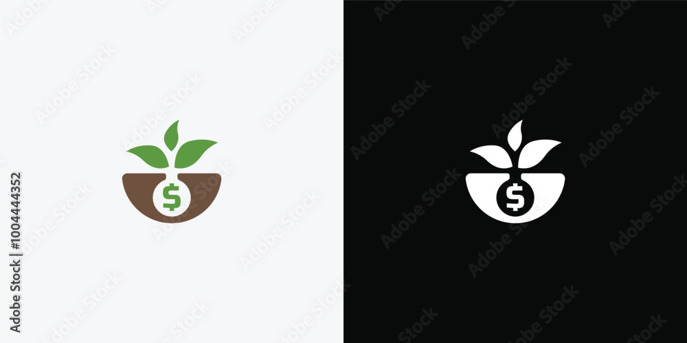 Canvas Prints Dollar sprout, Funding logo, Growing money symbol vector illustration