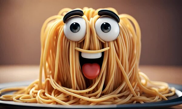 3d spaghetti cartoon character mascot digital art
