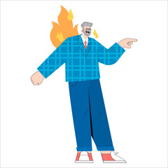 Older Businessman. Flat Vector Illustration