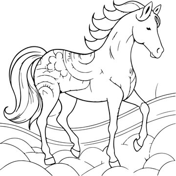 recommend clip art: Horse coloring page design