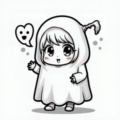 Fototapeta premium Cute Ghost Girl Character