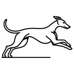  Outline Illustration of a Sighthound Dog Running | Whippet, Greyhound, Italian Greyhound, Lurcher