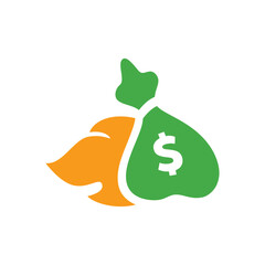 Fast cash money, Money fire burn logo.