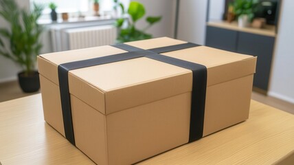 Box with easy-carry straps, allowing users to comfortably transport heavy items without straining   carry straps, ergonomic solution