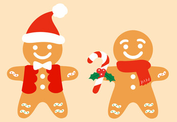 Gingerman cookie collection Flat design gingerbread man