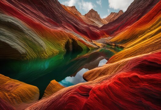 stunning close unique geological formations showcasing intricate textures vibrant colors natural landscapes, basalt, boulder, canyon, caverns, chalk