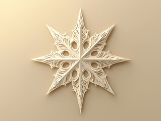 Intricate design of decorative star with elegant patterns, showcasing beautiful blend of artistry and craftsmanship. Perfect for festive decor or artistic inspiration