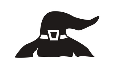 Witch hat. Vector icon isolated on white background.