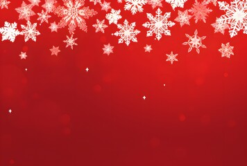 Elegant Red Background with Snowflakes Christmas Card Design