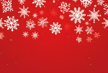 Red Christmas Background with Snowflakes