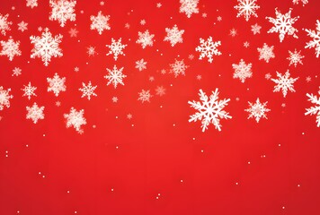 Red Christmas Background with Snowflakes