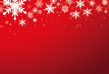 Red Christmas Background with Snowflakes