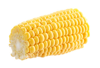 Piece of fresh corncob isolated on white