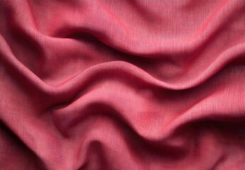 Obraz premium Red Linen Fabric Texture Background with Soft Folds