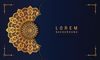 Luxury mandala background with golden arabesque pattern Arabic Islamic east style. Decorative mandala for print, brochure, flyer, banner, poster, cover,	