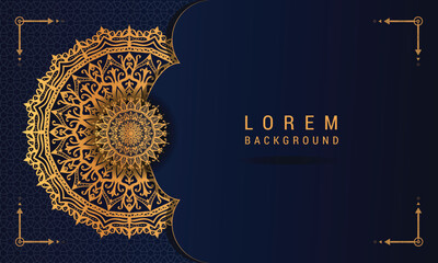 Luxury mandala background with golden arabesque pattern Arabic Islamic east style. Decorative mandala for print, brochure, flyer, banner, poster, cover,	