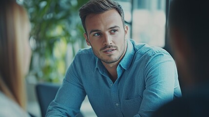 Professional Man Engaging in Conversation