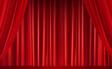 Red Stage Curtain Texture Background