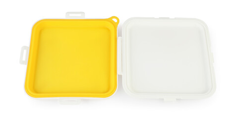 One sandwich lunch box isolated on white