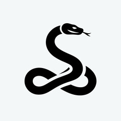 Naklejka premium snake silhouette vector illustration, animal illustrations artwork and design, Snake silhouette flat vector illustration logo icon clipart isolated on white background