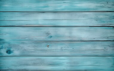 Fototapeta premium Distressed Turquoise Wooden Plank Background