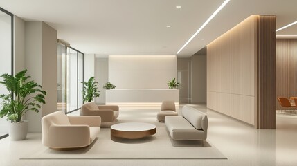Bright and Airy Minimalist Office Interior Design