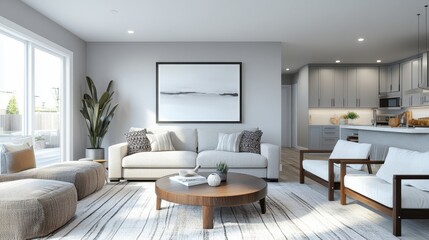 Spacious Living Room Bathed in Natural Light
