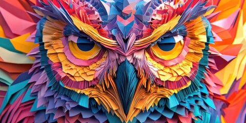 Fototapeta premium Folded Paper Owl