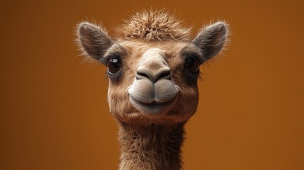 Obraz premium A cute baby camel with a big smile on its face