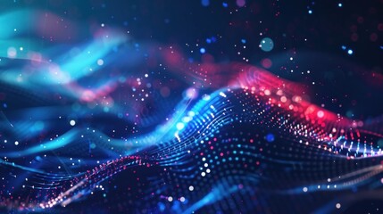 Obraz premium Abstract Digital Art with Blue and Red Colors