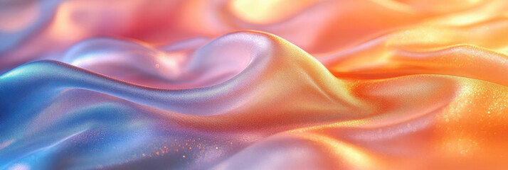 Obraz premium Soft, iridescent fabric in shades of blue and orange.