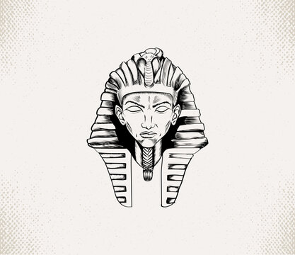 Narmer was an ancient Egyptian pharaoh of the Early Dynastic Period. Beautiful sketch illustration by hand-drawn