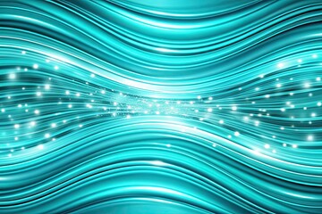 Turquoise waves of light creating a futuristic abstract design.