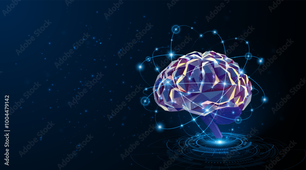 Leinwandbilder Artificial neural network or artificial intelligence brain. Digital brain science for future learning. modern technology innovation concept background
