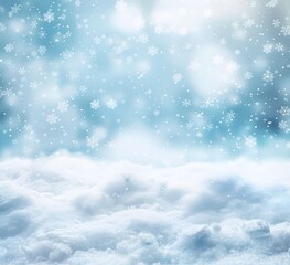 Fototapeta premium Winter Snowfall Background with Delicate Snowflakes