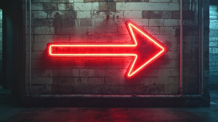 Red Neon Arrow Right