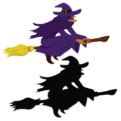 Halloween witch and Silhouette