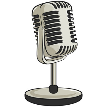 recommend clip art: vintage microphone cartoon retro vector design, work of hand drawn