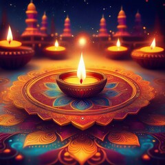 Diwali Hindu festival of lights colorful festive background