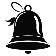 Christmas Silver bell Black silhouette