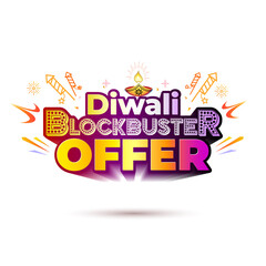Diwali blockbuster offer, sale concept.