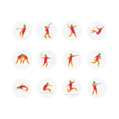 Set of icons. Summer competitions.  