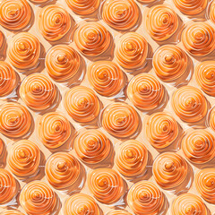 Seamless pattern of rolled buns.