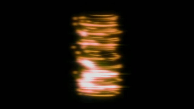 Animation orange light effects for teleport transporter isolate on black background.